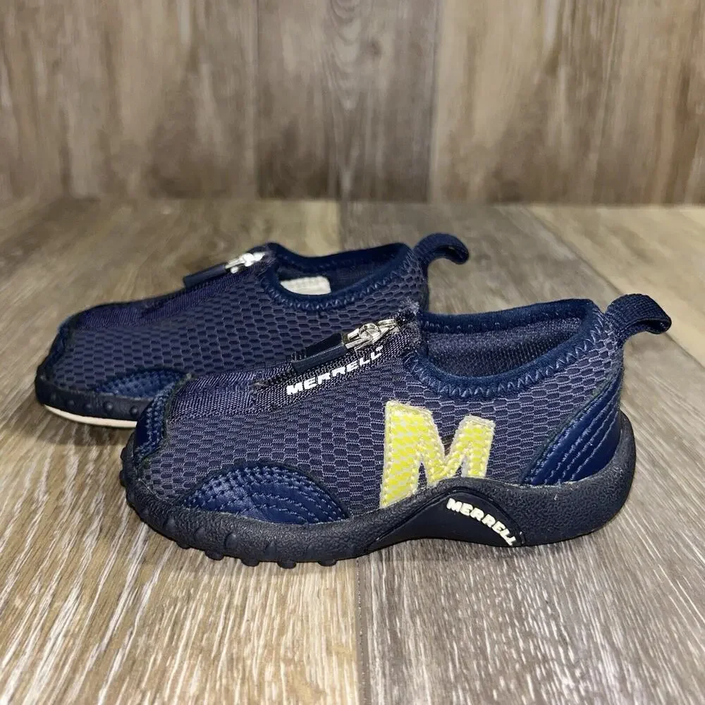 MERRELL Barrado Breeze Navy Blue Zip Up Shoes Toddler Infant Youth US Size 5